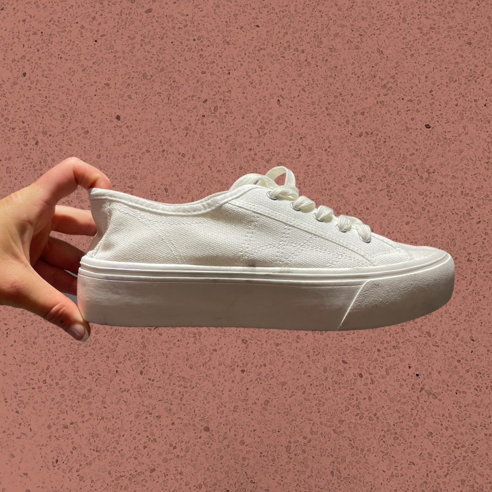White platform sneakers